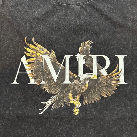 Amiri Sleeveless Denim Vest With Eagle Print - Picture 3 of 4